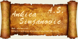 Ankica Simjanović vizit kartica